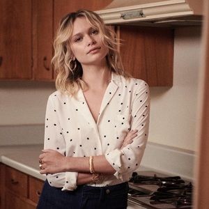 Sezane Florence Silk Shirt (Size 36: Small)